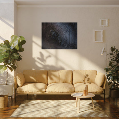 Spring Rock Garden Charcoal Ink Canvas Art | Bold Decor