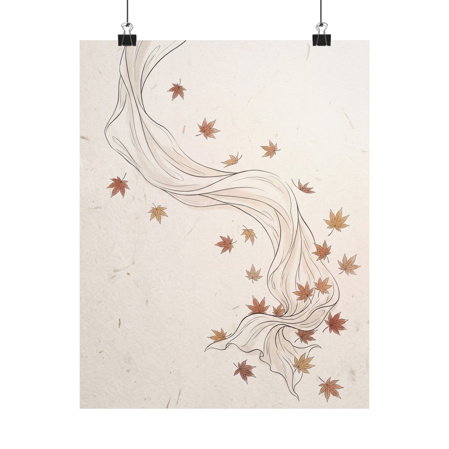Silk Drape Minimal Line Wall Art Print | Elegant Japandi Art