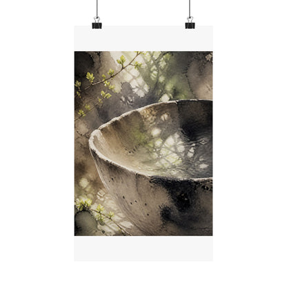 Ceramic Bowl Spring Wall Art Print | Japandi Cozy Design