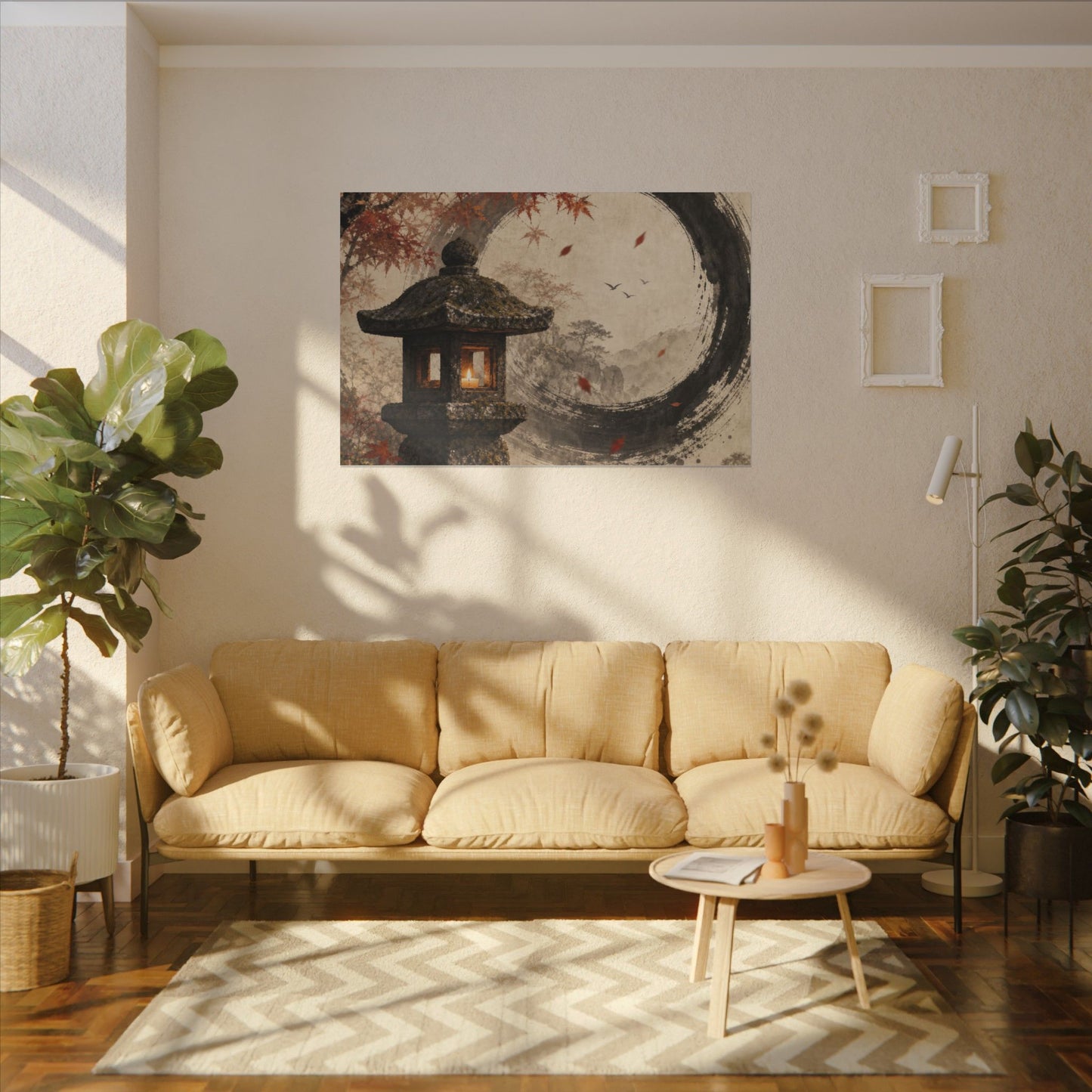 Ma Stone Lantern Canvas Art - Zen Enso