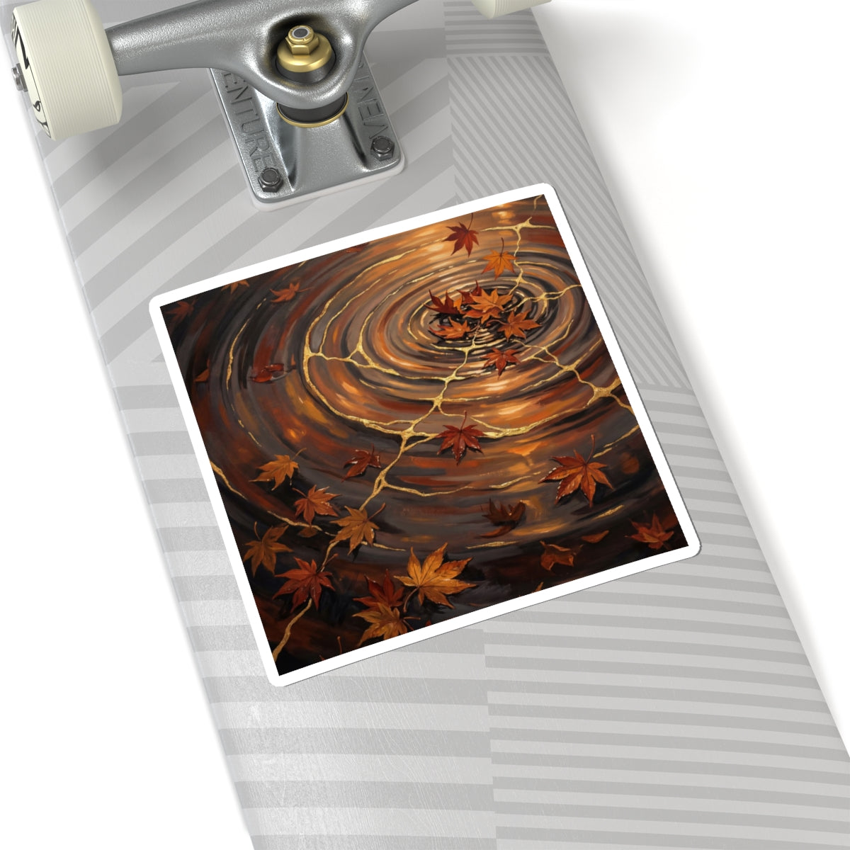 Water Ripple Autumn Sticker | Kintsugi Artful Design Art Print