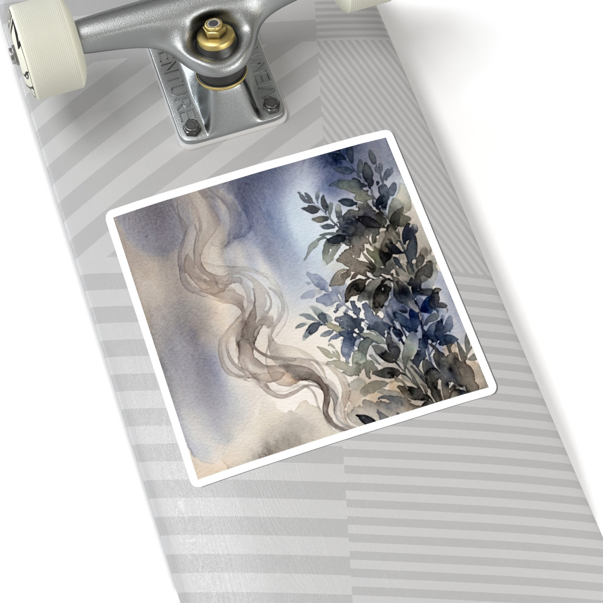 Incense Smoke Watercolor Sticker | Warm Japandi Art