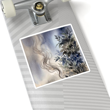 Incense Smoke Watercolor Sticker | Warm Japandi Art