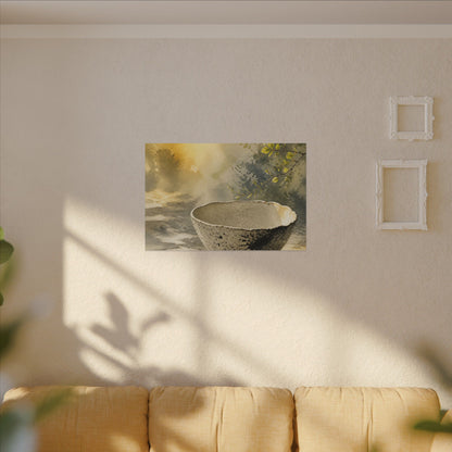 Cozy Ceramic Bowl Canvas Art - Watercolor Japandi