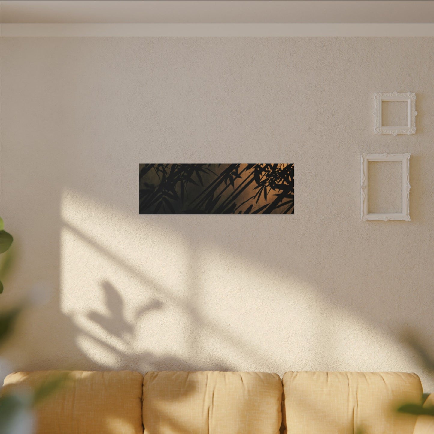 Sophisticated Shadow Play Canvas Art - Shadow Zen Dark Japandi