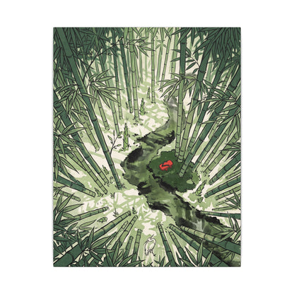 Peaceful Bamboo Grove Canvas Art - Ukiyo E Inspired Zen