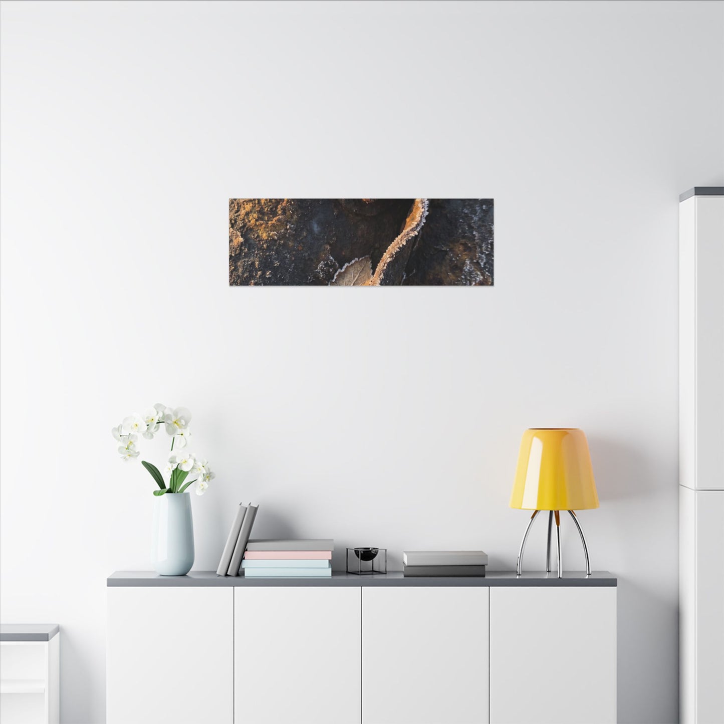 Moody Rust Patina Canvas Art - Moody Minimal Dark Japandi