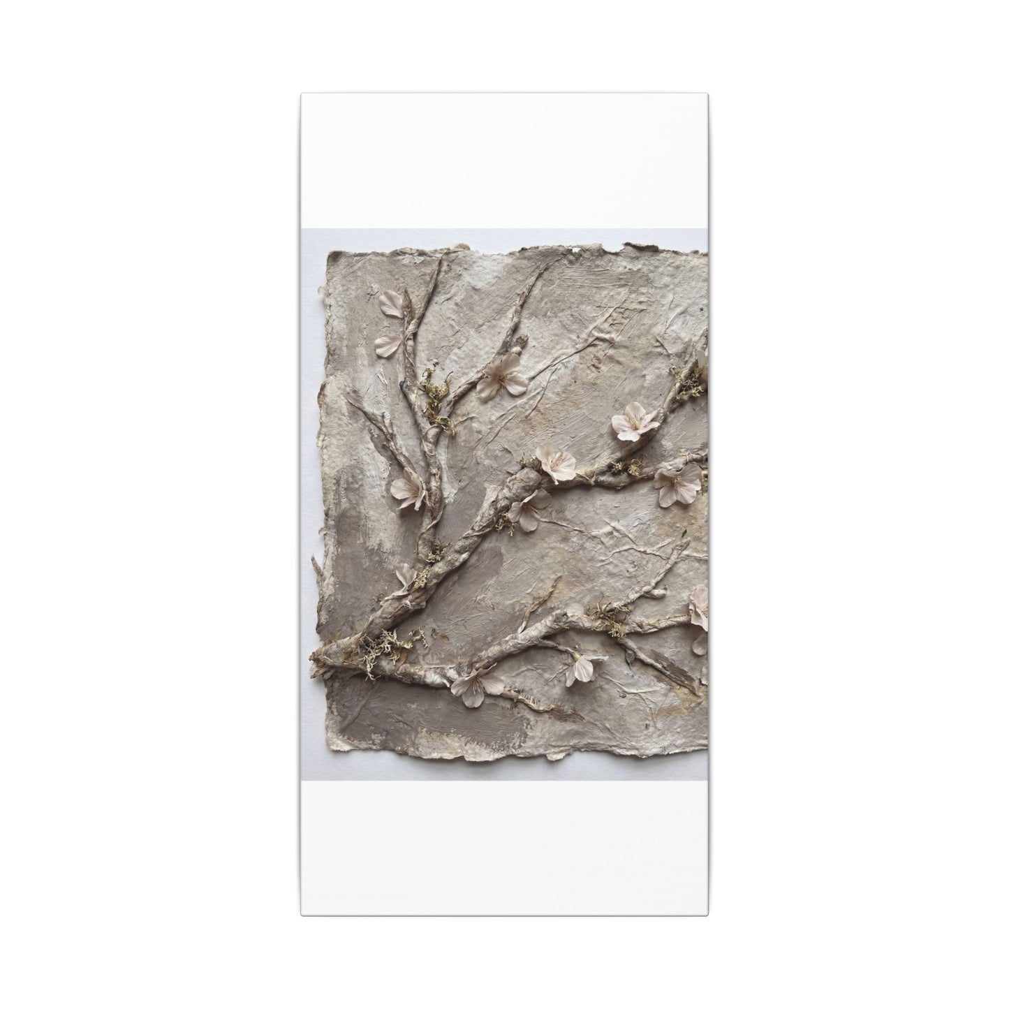 Summer Cherry Blossom Texture Canvas Art | Earthy Decor