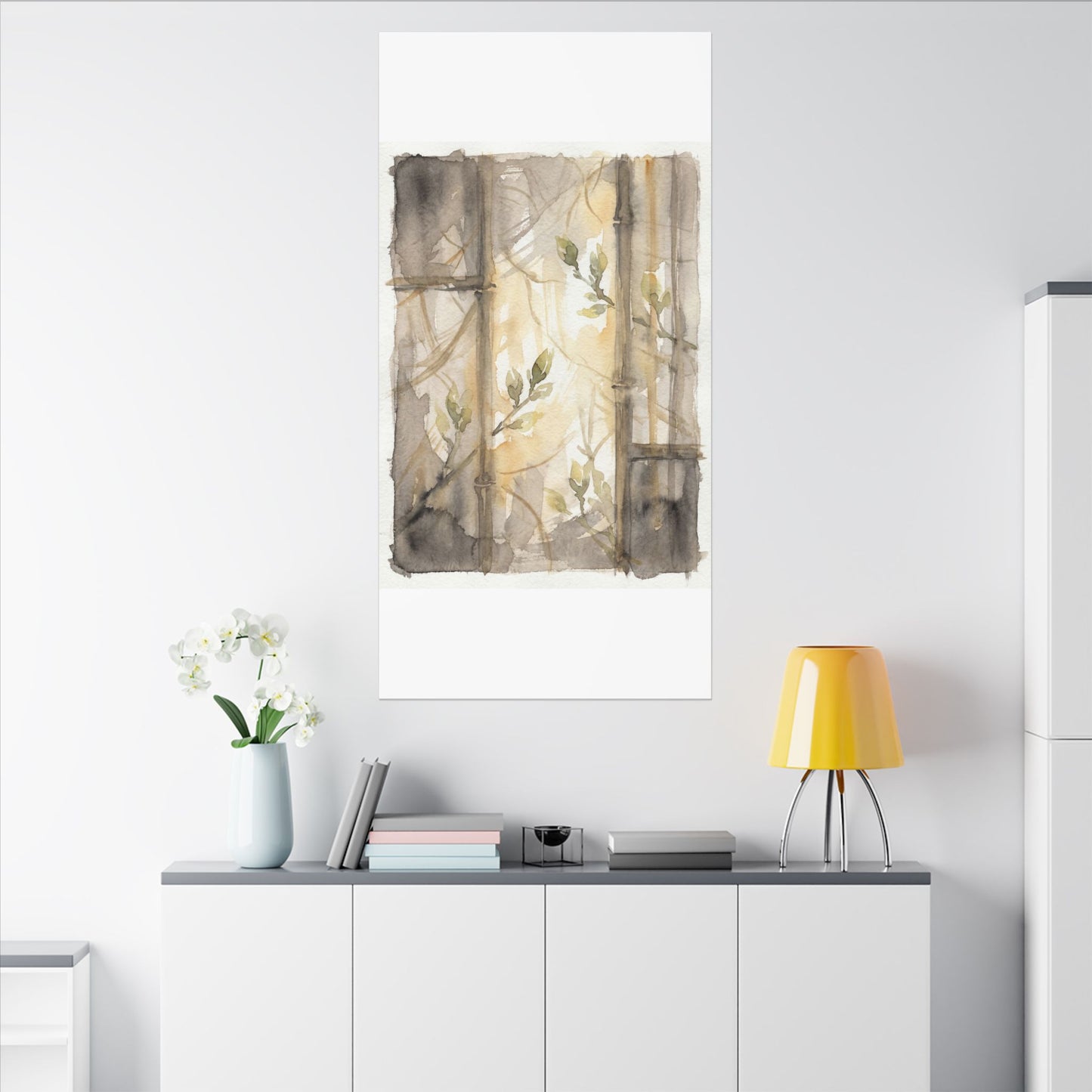 Shoji Screen Spring Canvas Art | Japandi Cozy Design