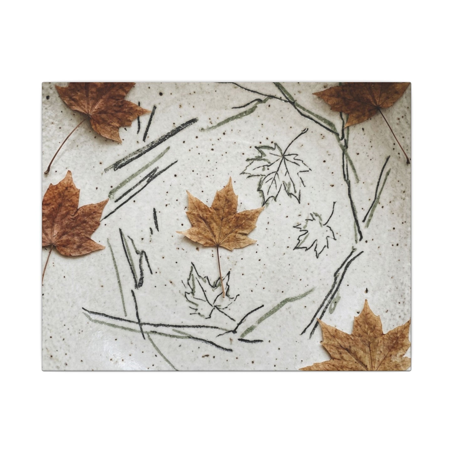 Ceramic Bowl Autumn Canvas Art | Japandi Elegant Design