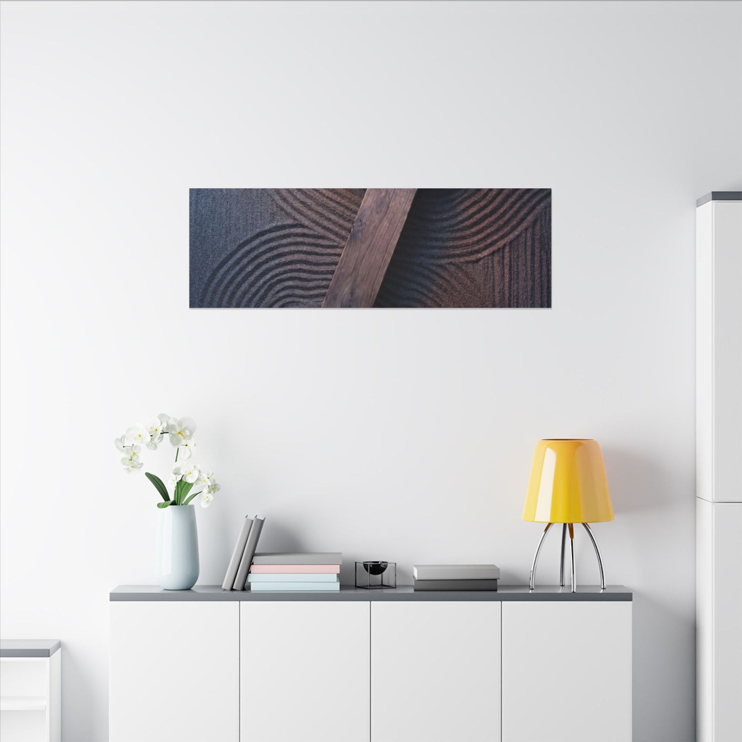 Spring Rock Garden Moody Minimal Canvas Art | Atmospheric Decor