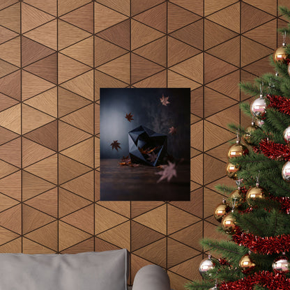 Paper Fold Shadow Zen Wall Art Print | Atmospheric Dark Japandi Art