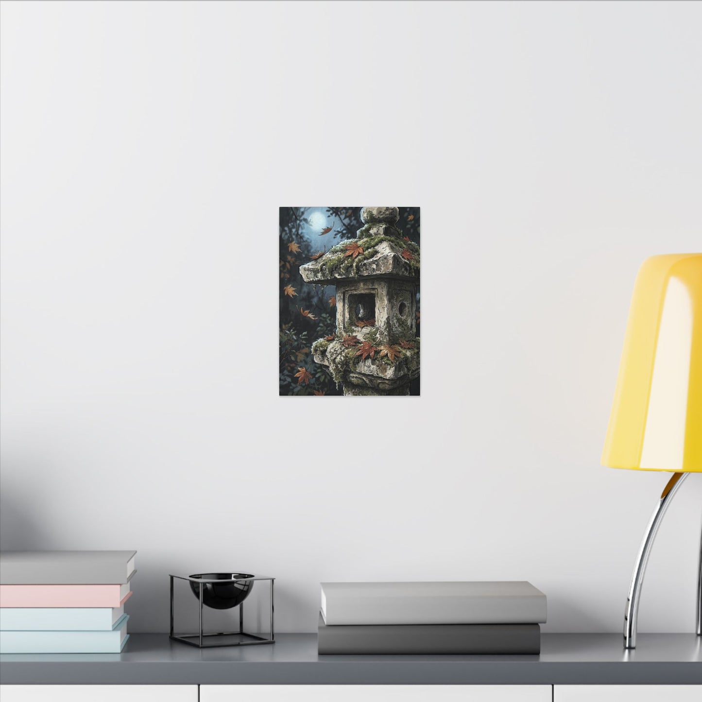 Shibui Stone Lantern Canvas Art - Japandi Minimal Line
