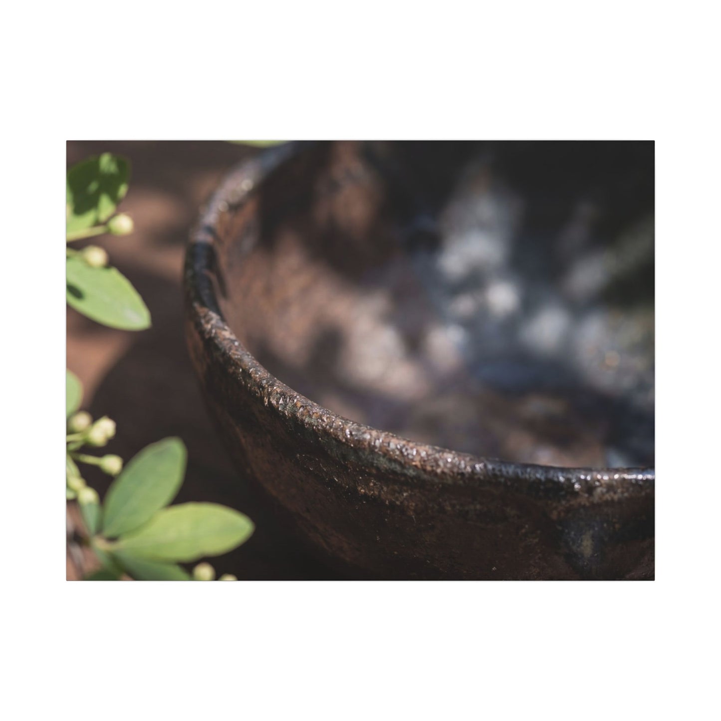 Ceramic Bowl Shadow Zen Canvas Art | Moody Dark Japandi Art