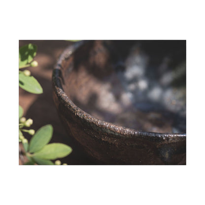 Ceramic Bowl Shadow Zen Canvas Art | Moody Dark Japandi Art