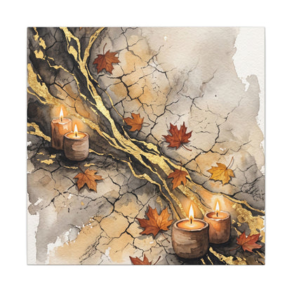 Cracked Earth Autumn Canvas Art | Japandi Warm Design