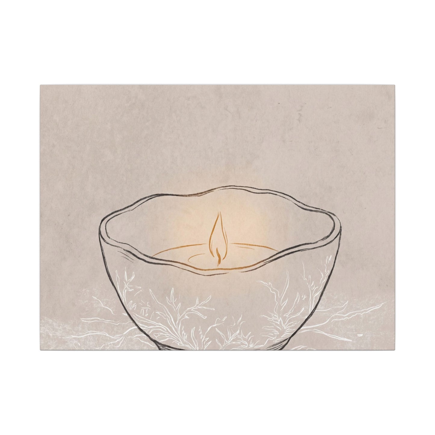 Ceramic Bowl Minimal Line Canvas Art | Neutral Japandi Art Art Print