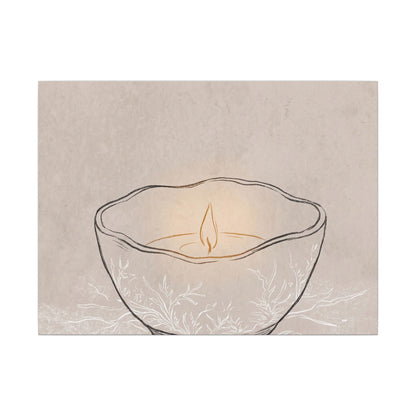Ceramic Bowl Minimal Line Canvas Art | Neutral Japandi Art Art Print