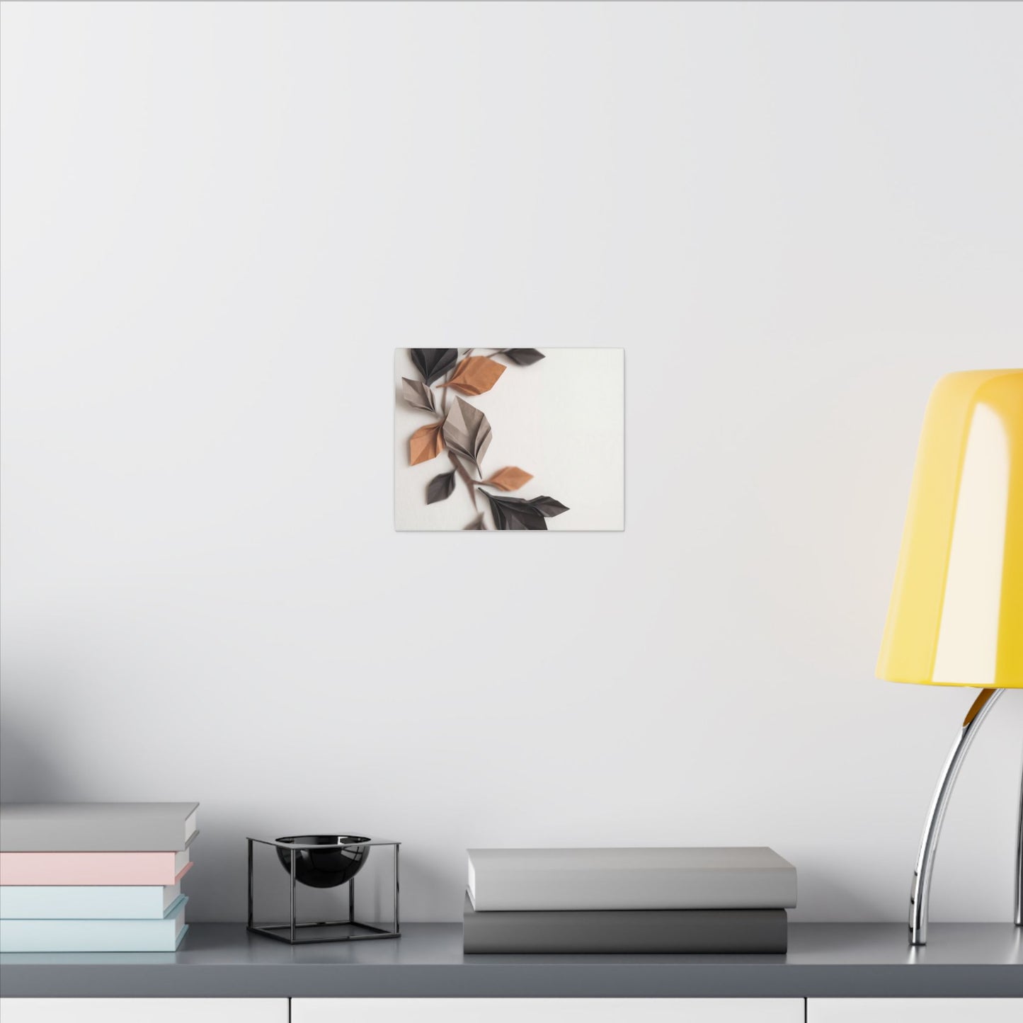 Paper Fold Autumn Canvas Art | Japandi Earthy Design