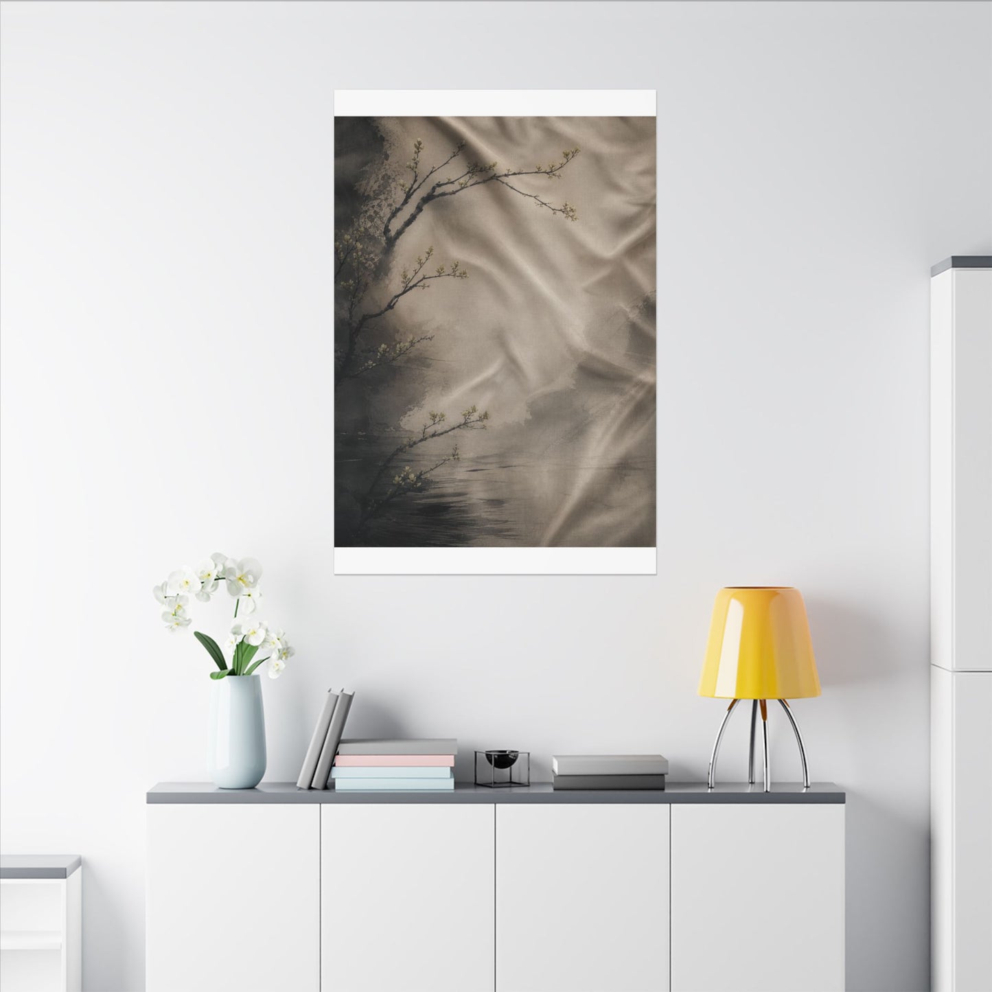 Silk Drape Canvas Art | Spring Japandi Japanese Pattern Art