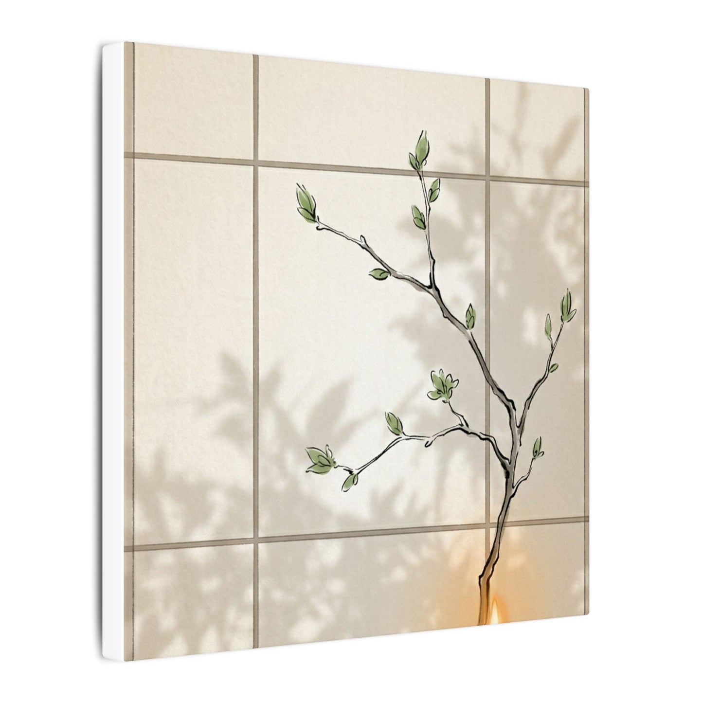 Shoji Screen Spring Canvas Art | Japandi Cozy Design