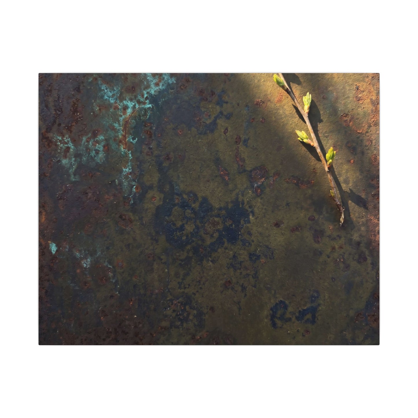 Golden Hour Rust Patina Canvas Art - Dark Japandi Ma