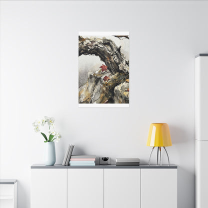 Pine Tree Autumn Canvas Art | Japandi Earthy Design