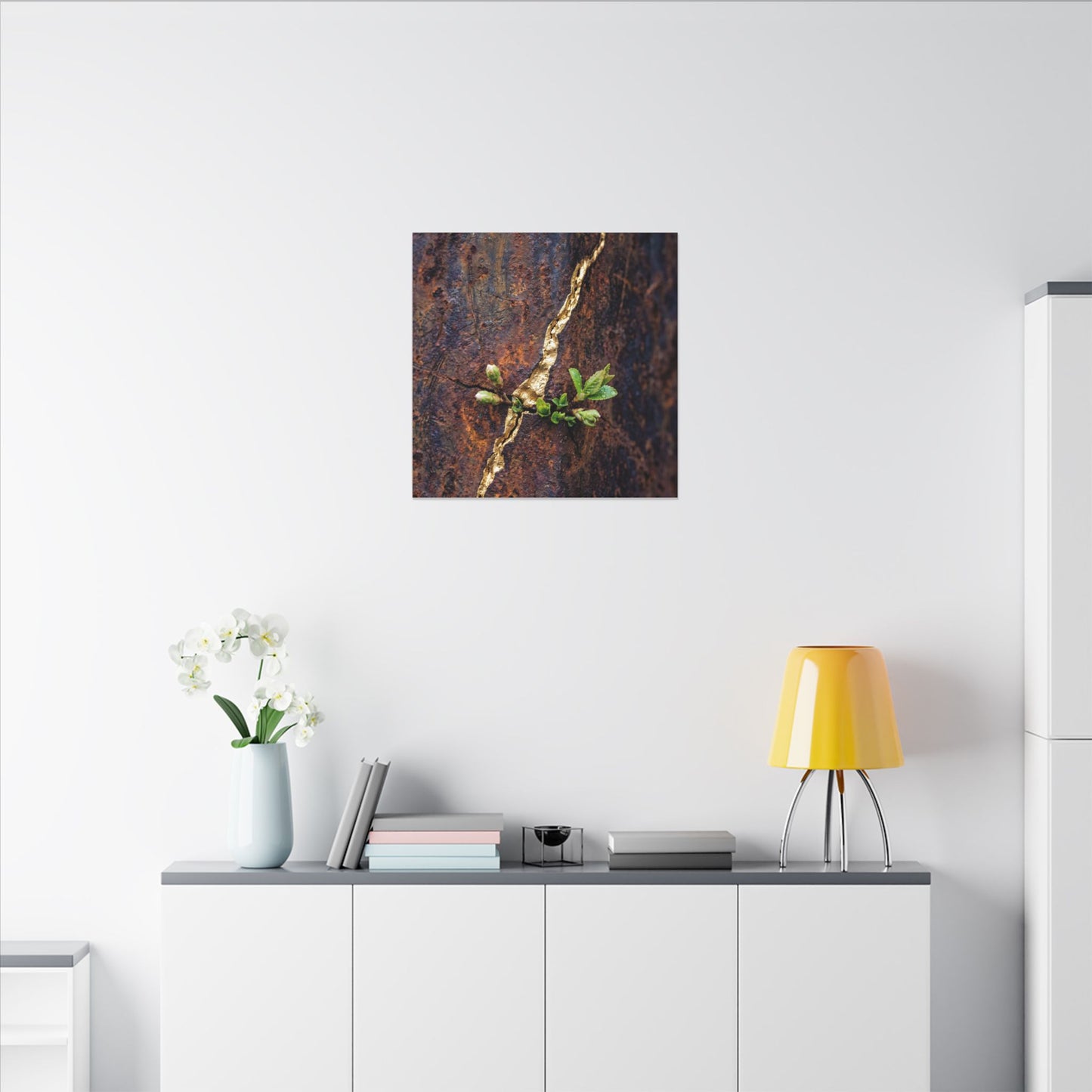 Overcast Rust Patina Canvas Art - Kintsugi Datsuzoku