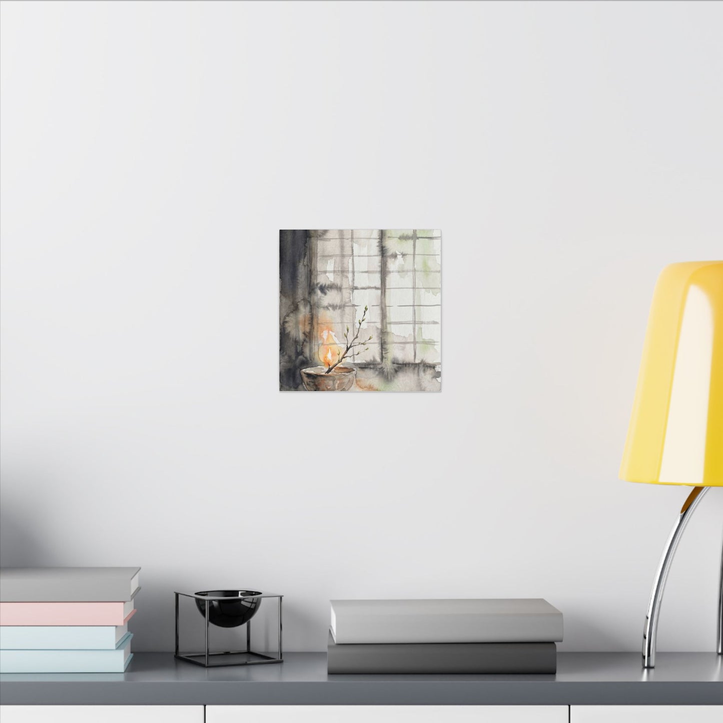 Shoji Screen Canvas Art | Spring Japandi Watercolor Art