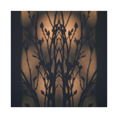 Dark Japandi Shadow Play in Golden Hour | Shadow Zen Canvas Art