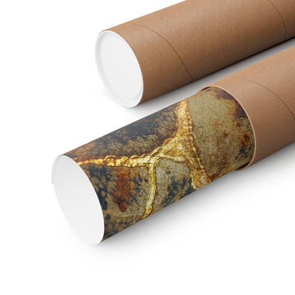 Healing Rust Patina Wall Art Print - Crackle Gold Kintsugi