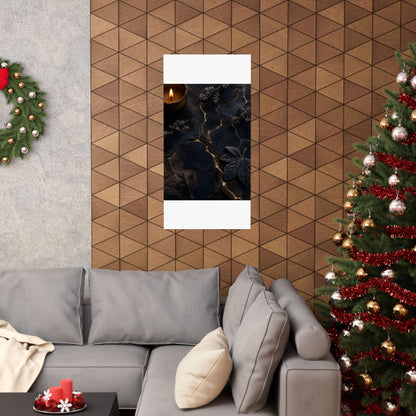 Luxurious Cracked Earth Wall Art Print - Moody Minimal Dark Japandi