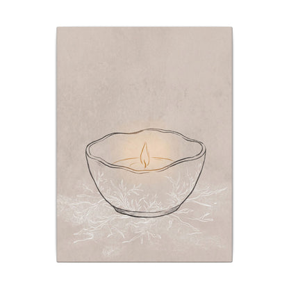 Ceramic Bowl Minimal Line Canvas Art | Neutral Japandi Art