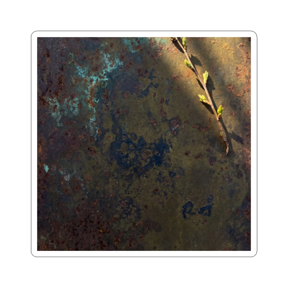 Spring Rust Patina Moody Minimal Sticker | Sophisticated Decor