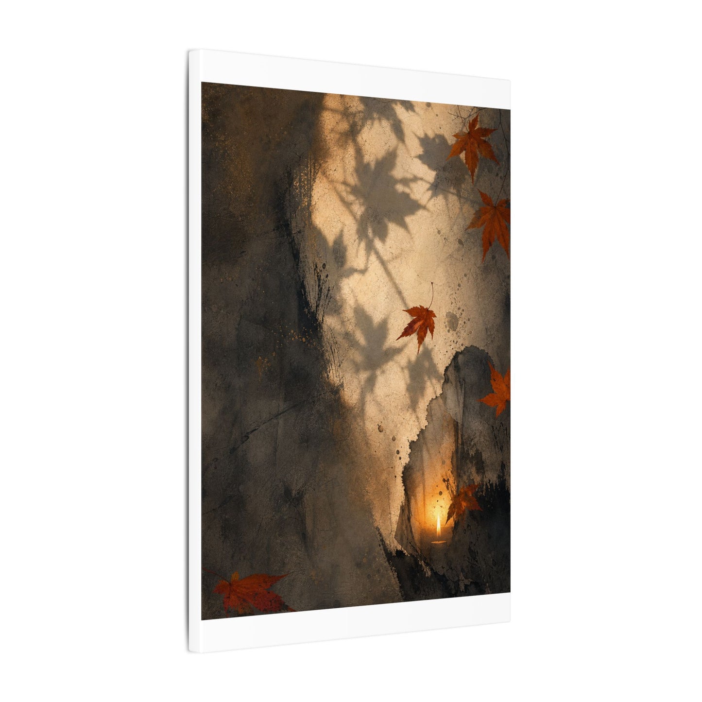 Shadow Play Texture Canvas Art | Neutral Japandi Art
