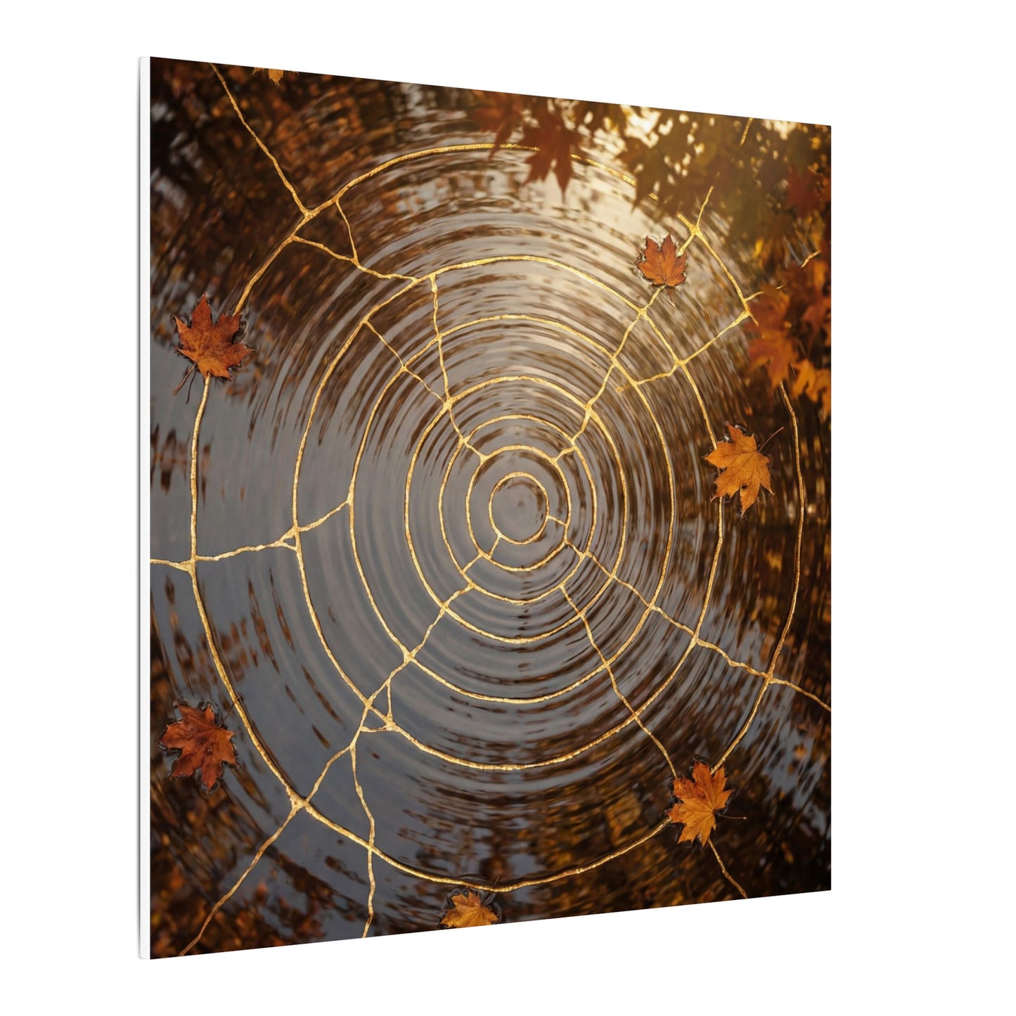 Artful Water Ripple Canvas Art - Gold Vein Kintsugi