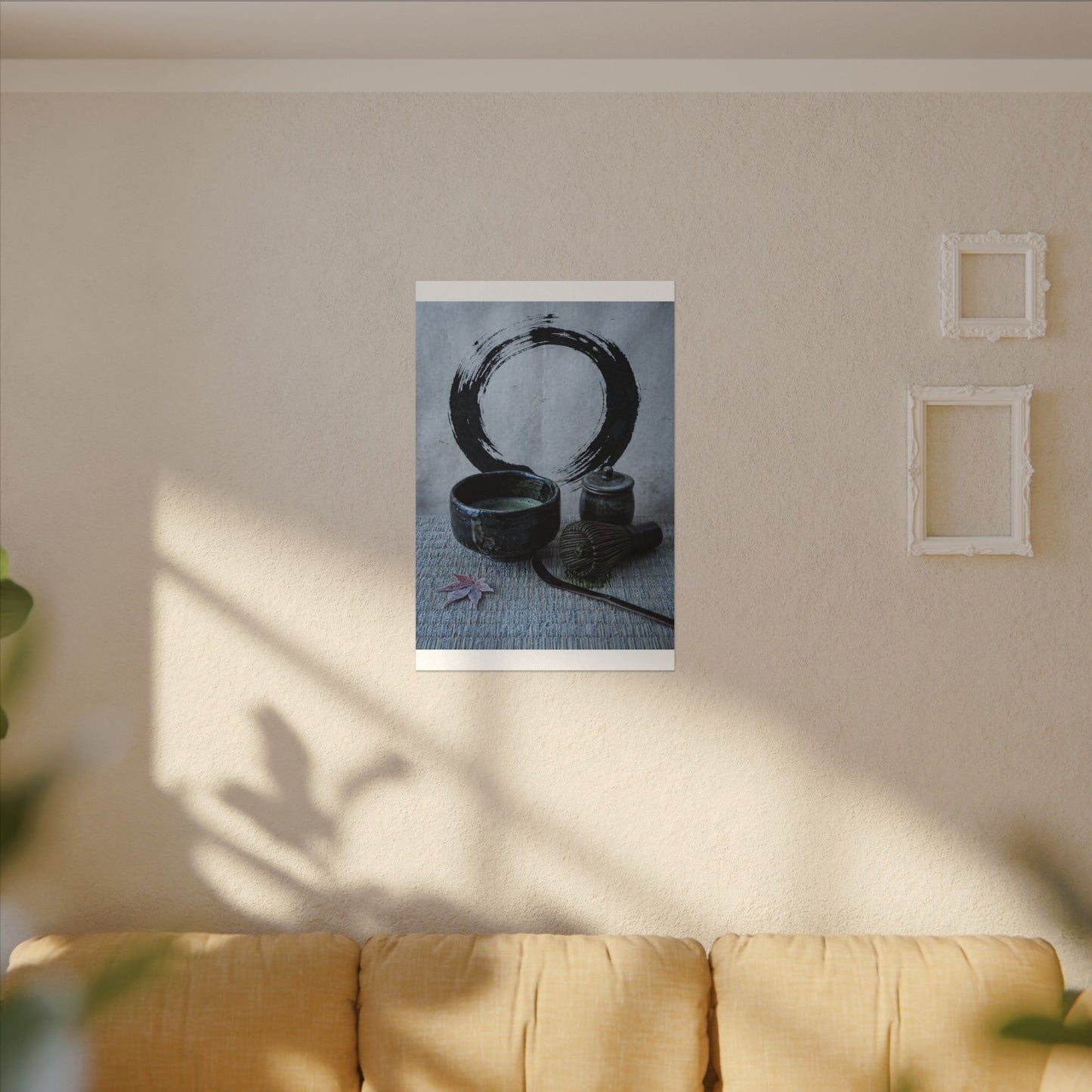 Tea Ceremony Canvas Art | Winter Zen Enso Art