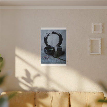 Tea Ceremony Canvas Art | Winter Zen Enso Art