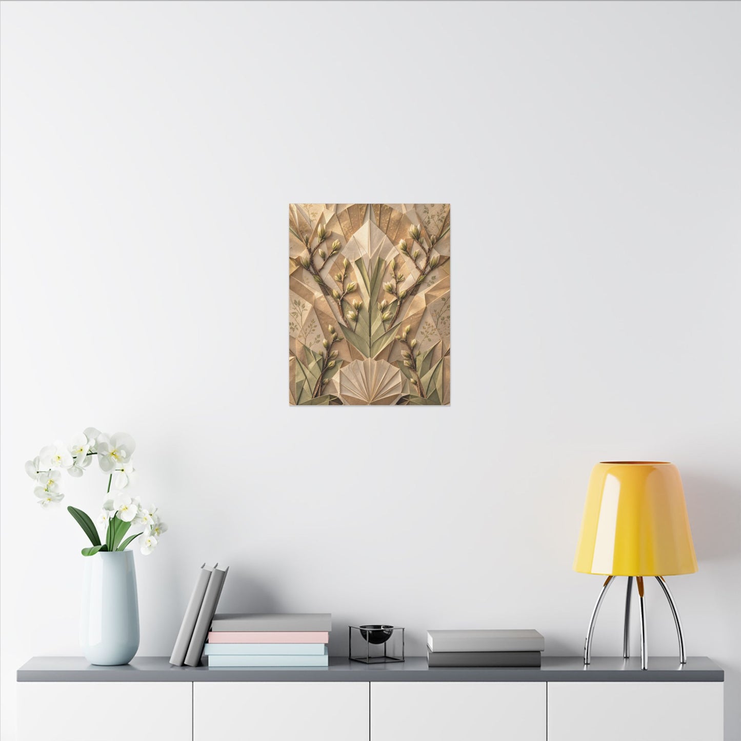 Kanso Paper Fold Canvas Art - Japandi Japanese Pattern