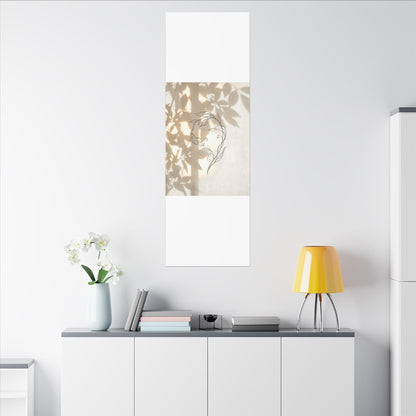 Warm Shoji Screen Canvas Art - Minimal Line Japandi