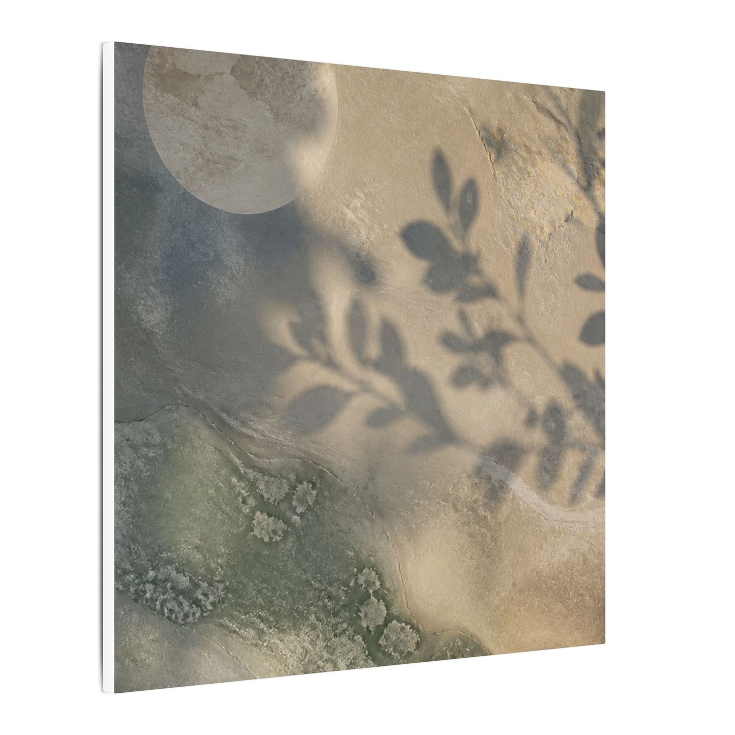 Japandi Shadow Play in Moonlight | Texture Canvas Art