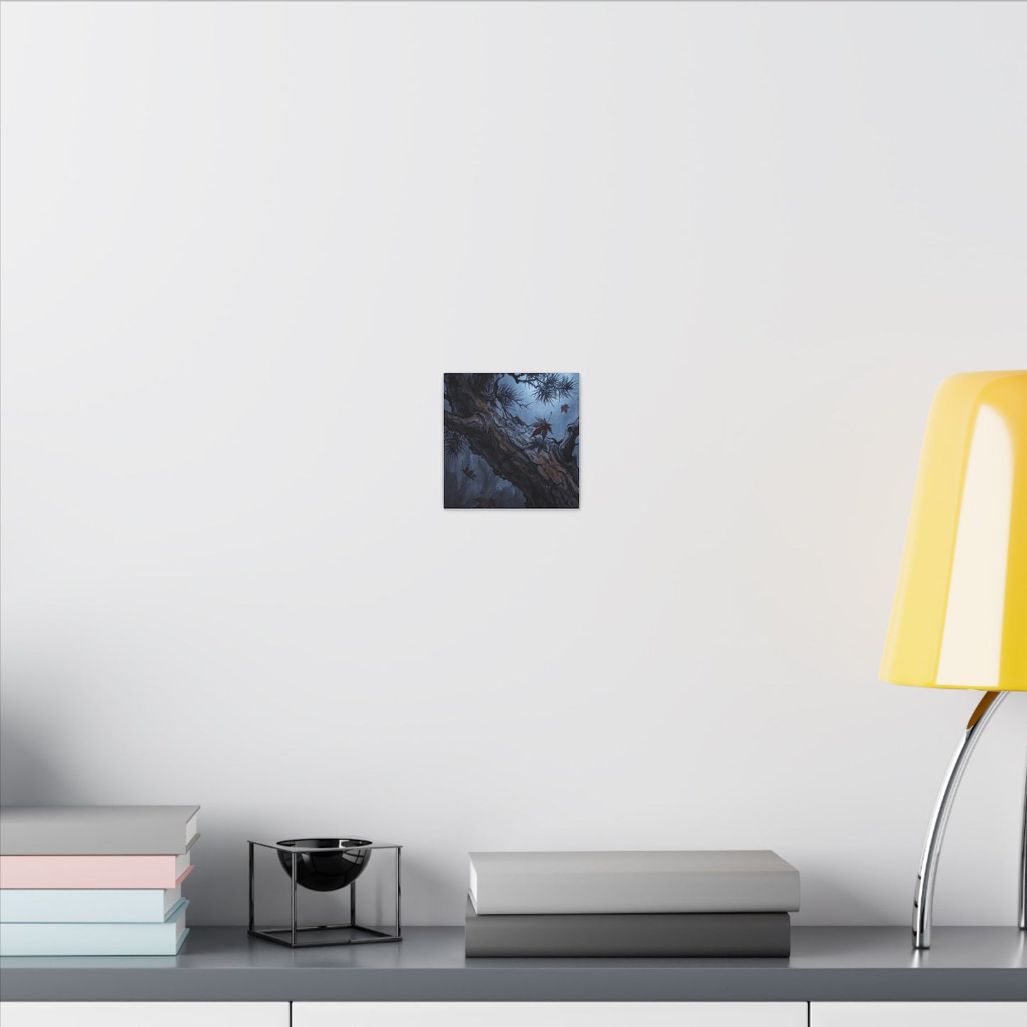 Atmospheric Pine Tree Canvas Art - Shadow Zen Dark Japandi