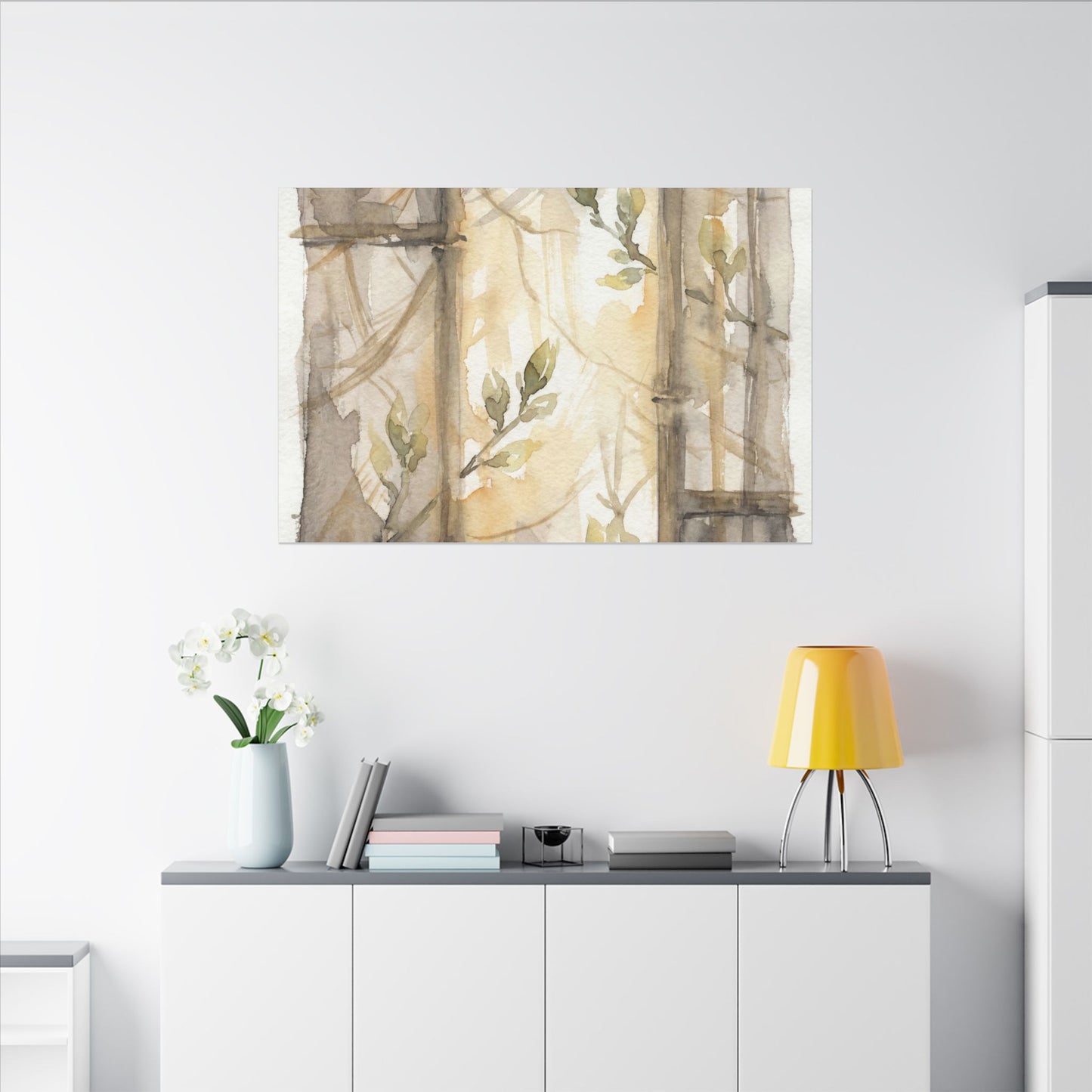 Shoji Screen Spring Canvas Art | Japandi Cozy Design