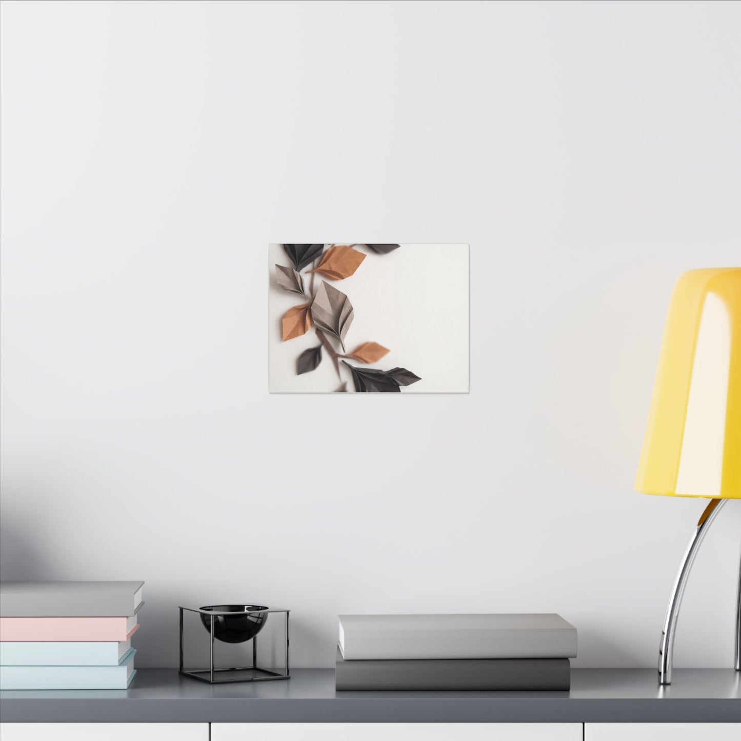 Paper Fold Autumn Canvas Art | Japandi Earthy Design