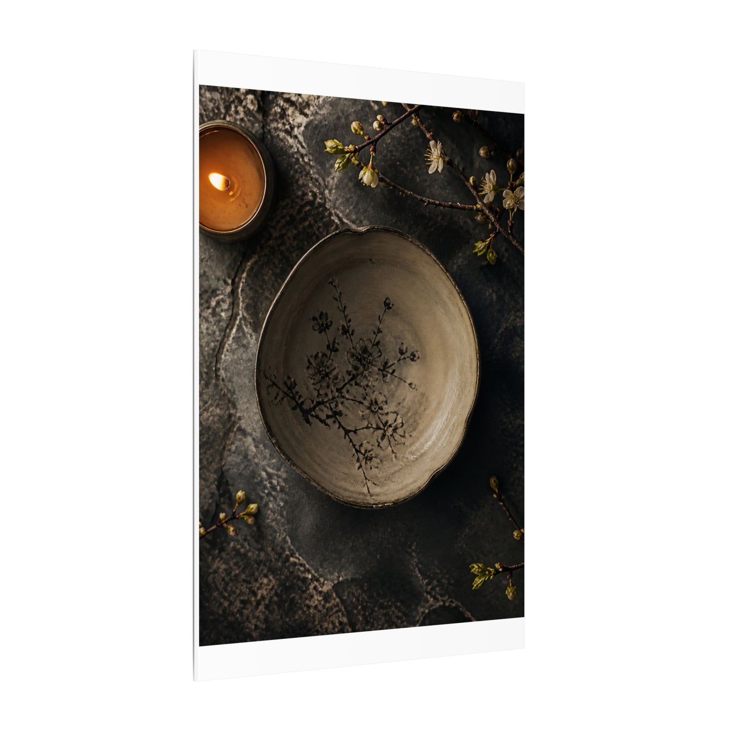 Ceramic Bowl Spring Canvas Art | Japandi Earthy Design
