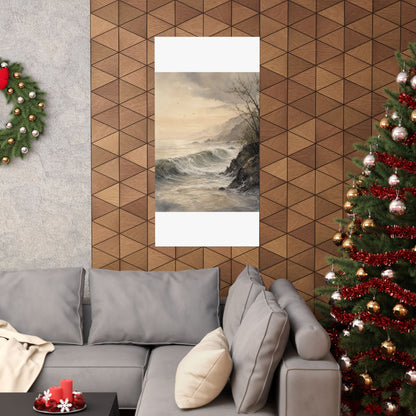 Warm Ocean Wave Wall Art Print - Watercolor Japandi