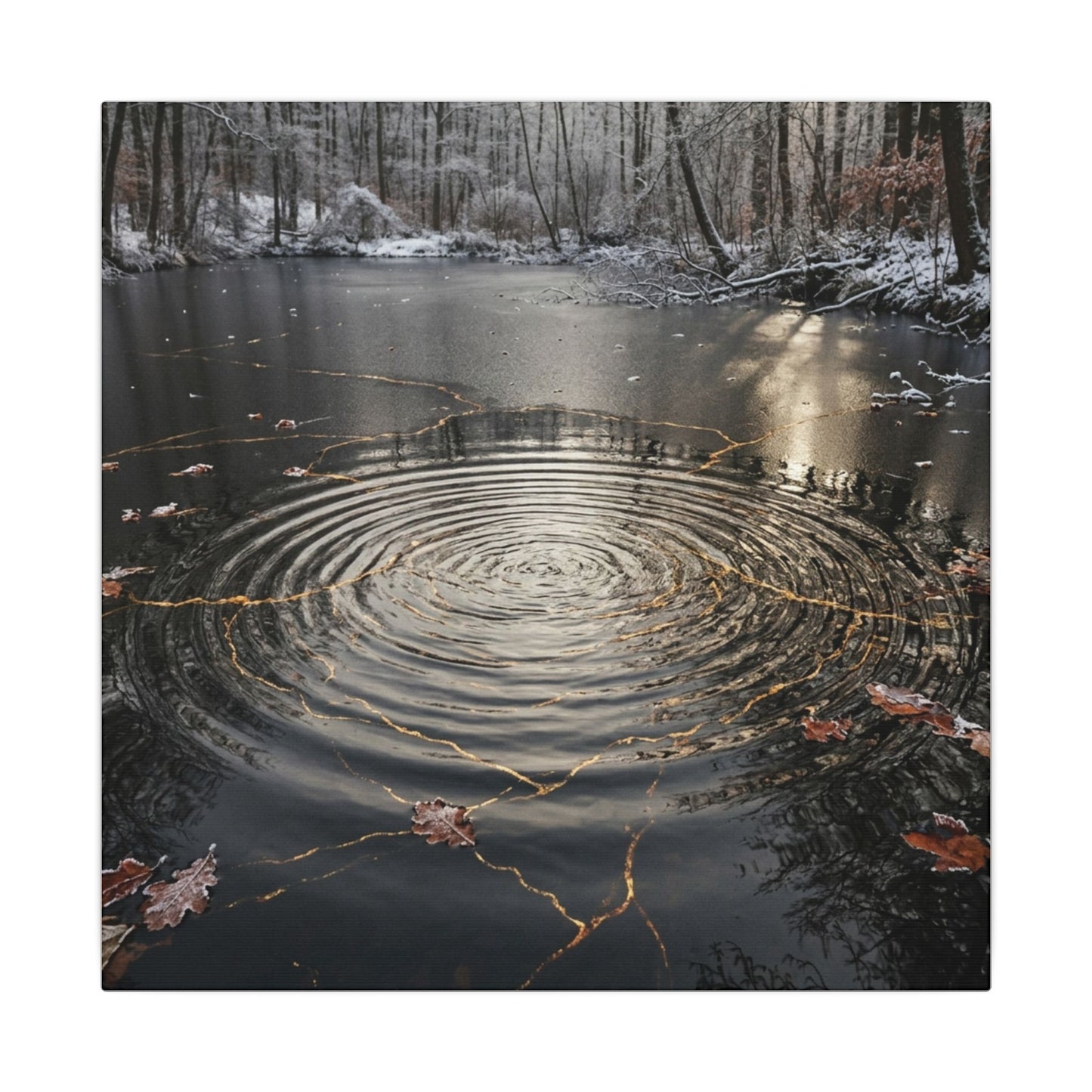 Water Ripple Broken Beauty Canvas Art | Artful Kintsugi Art