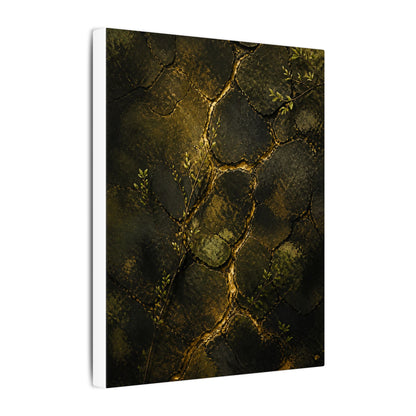 Shibui Cracked Earth Canvas Art - Dark Japandi Dark Texture