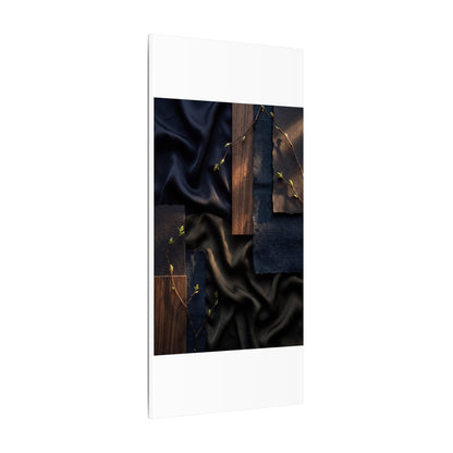 Silk Drape Spring Canvas Art | Dark Japandi Moody Design