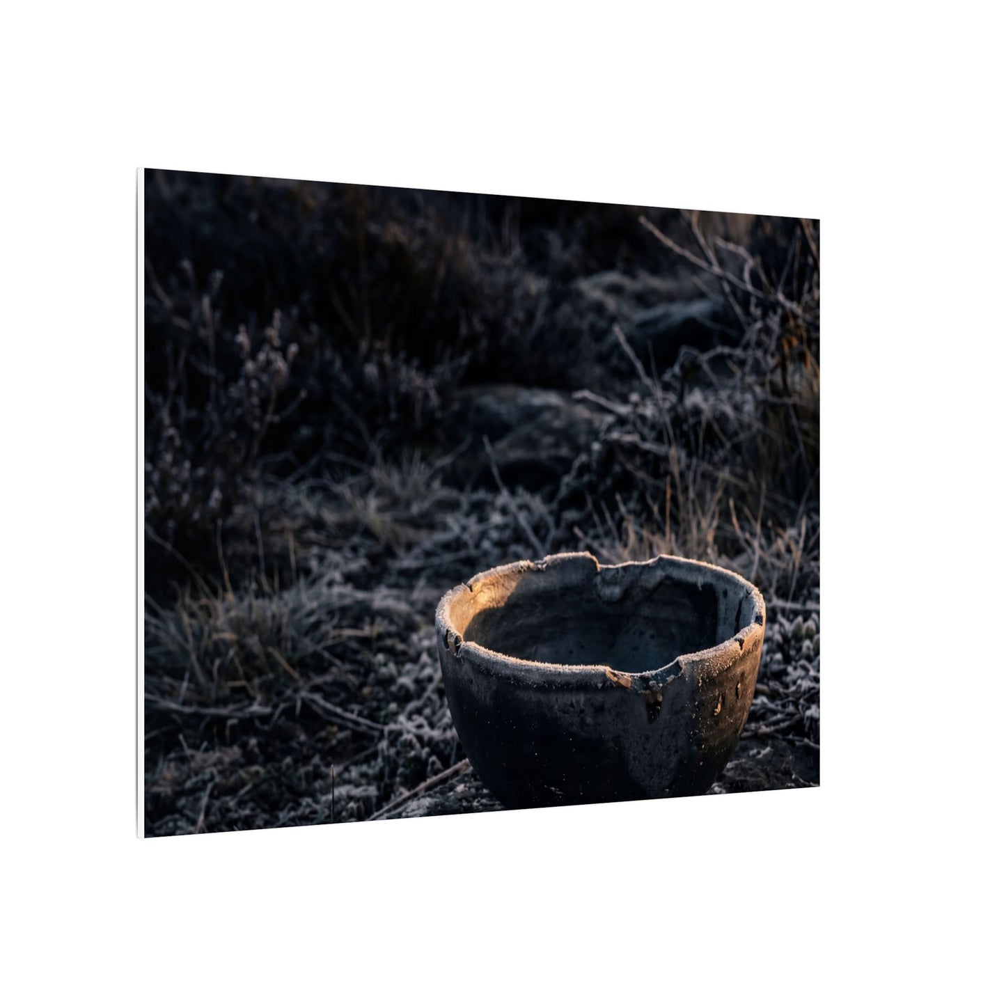 Kanso Ceramic Bowl Canvas Art - Dark Japandi Dark Texture